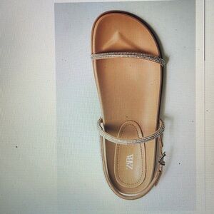 Rhinestone flat sandals Zara